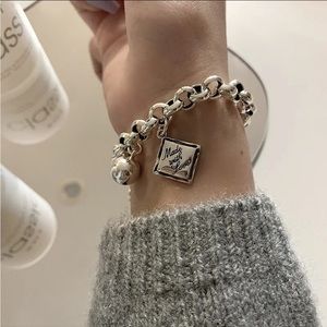 NEW ENGLISH SQUARE 925 STERLING SILVER BRACELET